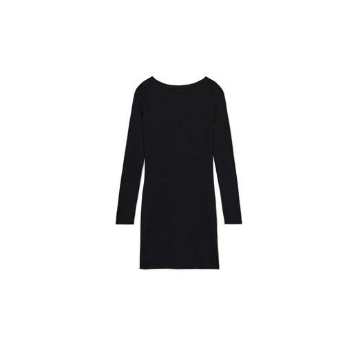Cropp - Czarna sukienka mini z długimi rękawami - czarny ze sklepu Cropp w kategorii Sukienki - zdjęcie 174289029