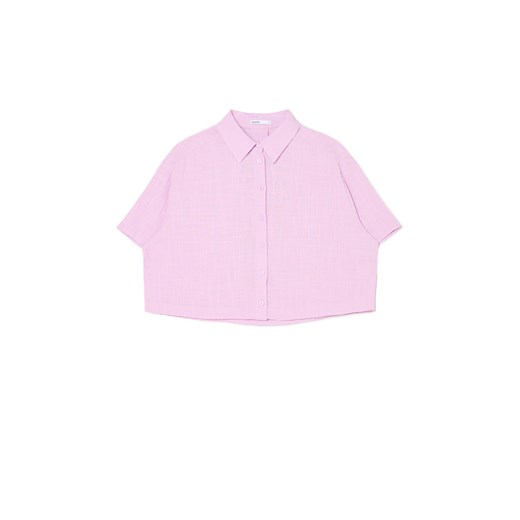 Cropp - Różowa koszula w retro stylu - różowy ze sklepu Cropp w kategorii Koszule damskie - zdjęcie 174289139