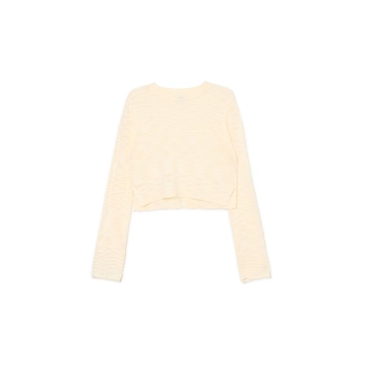 Cropp - Kremowy krótki sweter - kremowy Cropp XS Cropp