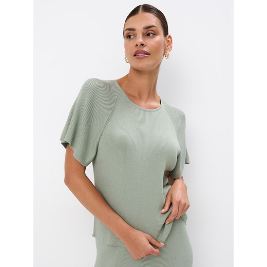 Mohito - Dzianinowa bluzka - zielony ze sklepu Mohito w kategorii Bluzki damskie - zdjęcie 174292567