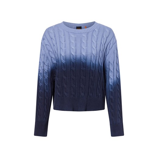 BOSS Orange Sweter damski z dzianiny - C_Fenesis Kobiety Bawełna niebieski L okazja vangraaf