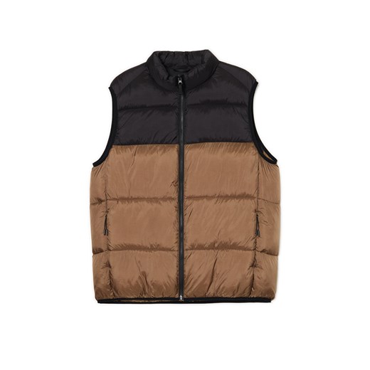 Cropp - Pikowana brązowa kamizelka - brązowy Cropp XS Cropp