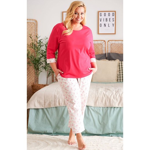 Doctor Nap bawełniana piżama plus size PB.5279, Kolor różowy-wzór, Rozmiar L, Doctor Nap ze sklepu Intymna w kategorii Piżamy damskie - zdjęcie 174301205
