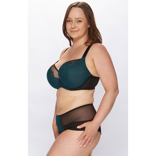 Biustonosz miękki soft czarno-zielony Evita/F0201/16, Kolor czarno-zielony, Rozmiar 70H, Miss Fabio ze sklepu Intymna w kategorii Biustonosze - zdjęcie 174304136