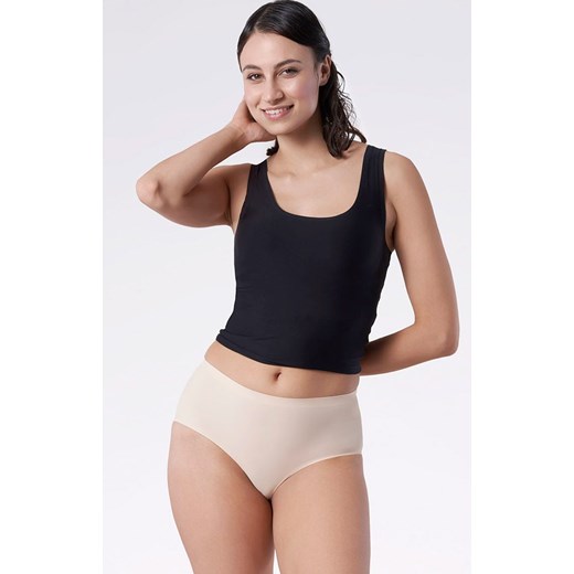 Figi damskie z wysokim stanem beżowe Simple Maxi, Kolor beżowy, Rozmiar L, Julimex ze sklepu Intymna w kategorii Majtki damskie - zdjęcie 174311306
