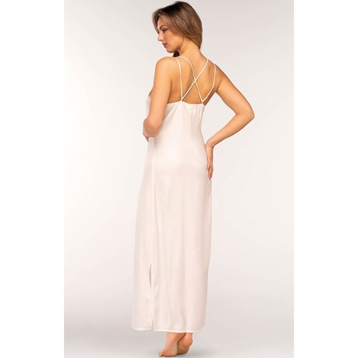 Długa halka na ramiączka ecru Ginny, Kolor ecru, Rozmiar M, Unikat ze sklepu Intymna w kategorii Koszule nocne - zdjęcie 174326429