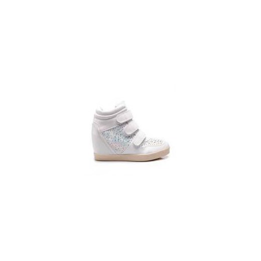 Białe sneakersy z koralikami onemarket-pl