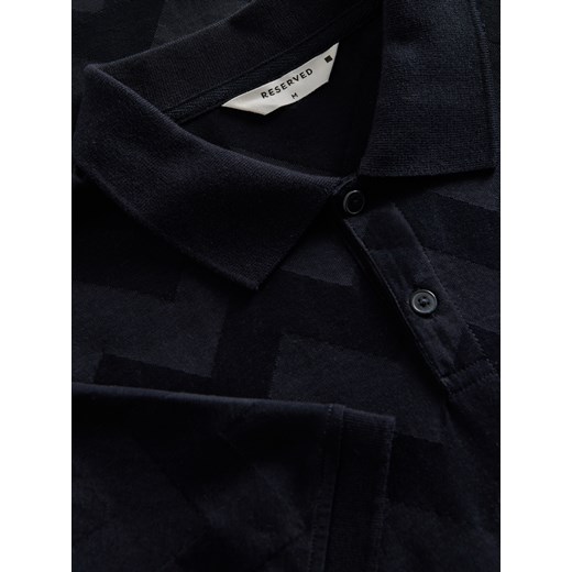 T-shirt męski czarny Reserved z krótkim rękawem 