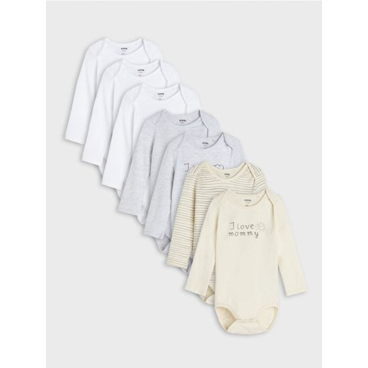 Sinsay - Body 7 pack - szary ze sklepu Sinsay w kategorii Odzież dla niemowląt - zdjęcie 174333629