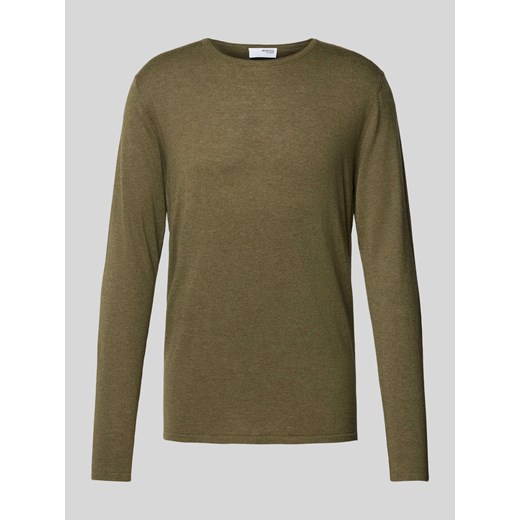Sweter z prążkowanym,okrągłym dekoltem model ‘Rome’ ze sklepu Peek&Cloppenburg  w kategorii Swetry męskie - zdjęcie 174372388