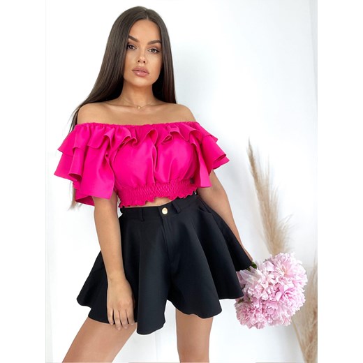 krótki top hiszpanka paloma by mielczarkowski polski produkt uni - różówa ze sklepu STYLOWO w kategorii Bluzki damskie - zdjęcie 174374306