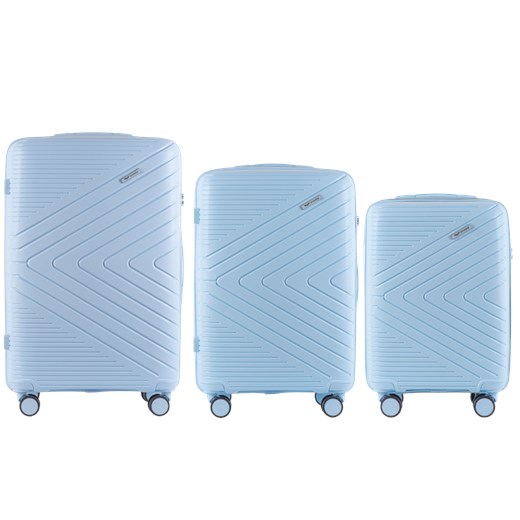 Zestaw 3 walizek Wings Primrose – polipropylen LIGHT BLUE ze sklepu WINGS w kategorii Walizki - zdjęcie 174374675