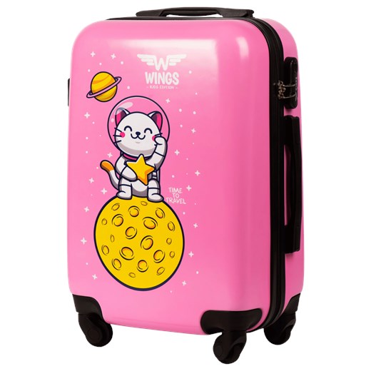 WALIZKA KIDS KABINOWA TWARDA WINGS PINK ASTRONAUT S 20" ze sklepu WINGS w kategorii Walizki - zdjęcie 174375277