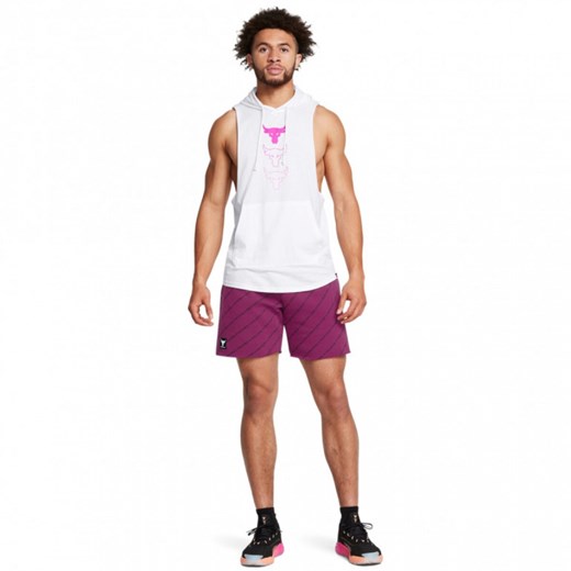 Męskie spodenki treningowe Under Armour Project Rock Icon Flc Short Pt Boh - fioletowe ze sklepu Sportstylestory.com w kategorii Spodenki męskie - zdjęcie 174387895