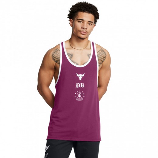 Męski top treningowy Under Armour Project Rock Racer Tank Boh - fioletowy ze sklepu Sportstylestory.com w kategorii T-shirty męskie - zdjęcie 174388157