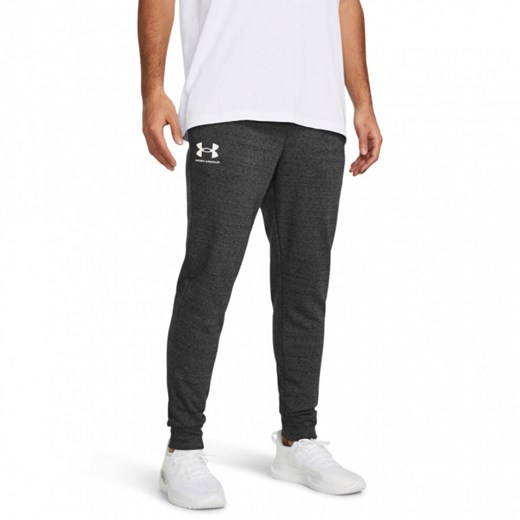 Męskie spodnie dresowe Under Armour UA Rival Terry Jogger - szare ze sklepu Sportstylestory.com w kategorii Spodnie męskie - zdjęcie 174388467