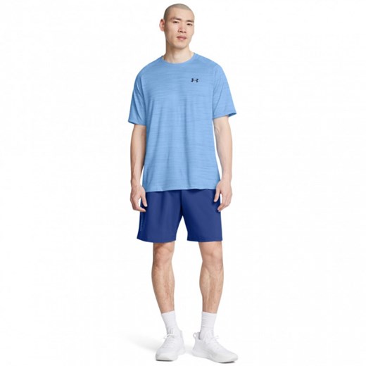 Męskie spodenki treningowe Under Armour UA Tech Woven Wordmark Short - niebieskie ze sklepu Sportstylestory.com w kategorii Spodenki męskie - zdjęcie 174388579