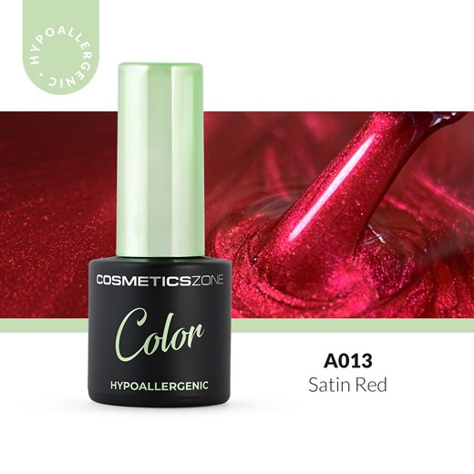 Lakier hybrydowy hipoalergiczny metaliczny czerwony 7ml - Satin Red A013 Cosmetics Zone One size lakieryhybrydowe.pl