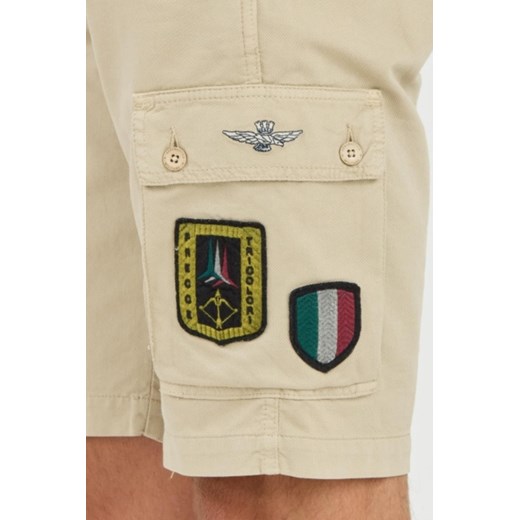 AERONAUTICA MILLITARE Beżowe bermudy Frecce Tricolori, Wybierz rozmiar XXL Aeronautica Militare M okazja outfit.pl