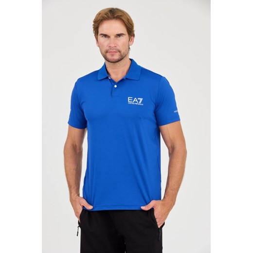 EA7 Niebieska koszulka polo Ventus 7, Rozmiar XL ze sklepu outfit.pl w kategorii T-shirty męskie - zdjęcie 174421686