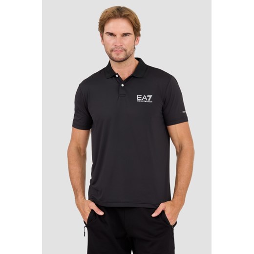 EA7 Czarna koszulka polo Ventus 7, Rozmiar XL ze sklepu outfit.pl w kategorii T-shirty męskie - zdjęcie 174421705