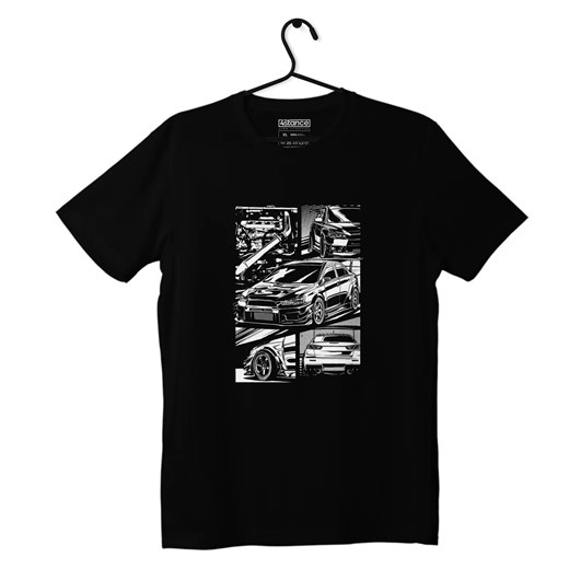 Czarny T-shirt Mitsubishi Lancer EVO X sketch 4stance L 4stance.pl