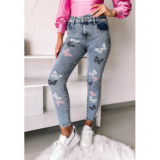 Jeansy skinny z motylkami Butterfly Clamodi L okazja Clamodi