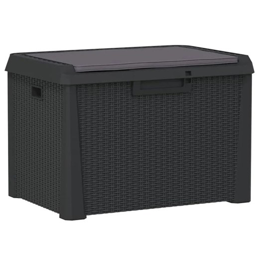 Antracytowa skrzynia ogrodowa z poduszką na siedzisku T1-K94 ze sklepu Edinos.pl w kategorii Dom - zdjęcie 174508878