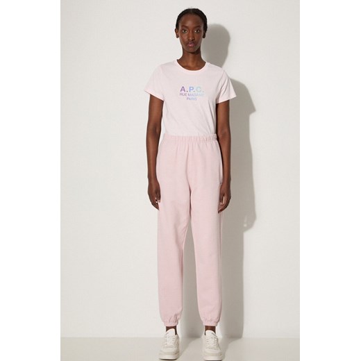 A.P.C. t-shirt bawełniany Jenny kolor różowy COEAV.F26091-WHITE S PRM okazyjna cena