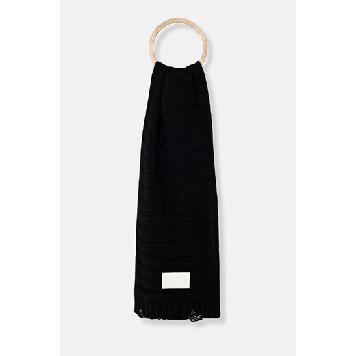 Szalik/chusta MM6 Maison Margiela czarny casual z aplikacją
