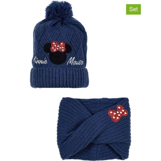 Disney Minnie Mouse 2-częściowy zestaw &quot;Myszka Minnie&quot; w kolorze granatowym ze sklepu Limango Polska w kategorii Czapki dziecięce - zdjęcie 174541379