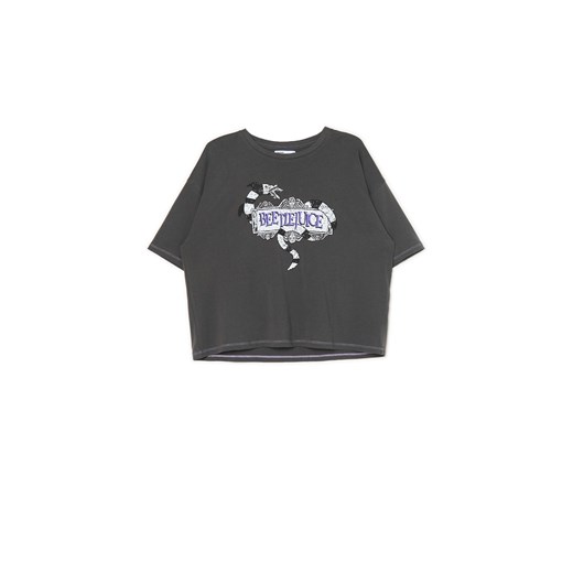 Cropp - Dwuczęściowa piżama Beetlejuice - szary ze sklepu Cropp w kategorii Piżamy damskie - zdjęcie 174547996