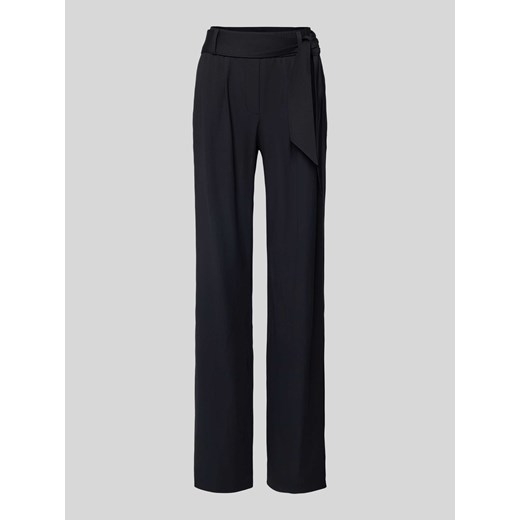 Spodnie materiałowe o kroju regular fit z wiązanym paskiem ze sklepu Peek&Cloppenburg  w kategorii Spodnie damskie - zdjęcie 174549205