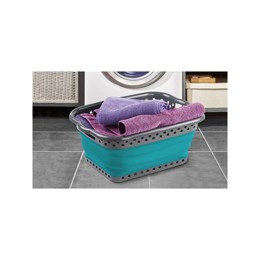 IDOMYA Essentials Kosz w kolorze niebiesko-zielonym na pranie - 54 x 24 x 39,1 cm ze sklepu Limango Polska w kategorii Akcesoria łazienkowe - zdjęcie 174550159