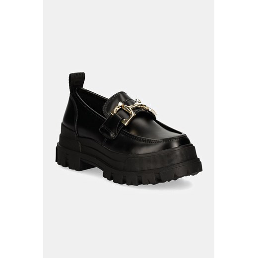 Buffalo mokasyny Aspha Loafer Chain Nc damskie kolor czarny na płaskim obcasie 1624065-BLK ze sklepu ANSWEAR.com w kategorii Mokasyny damskie - zdjęcie 174553099