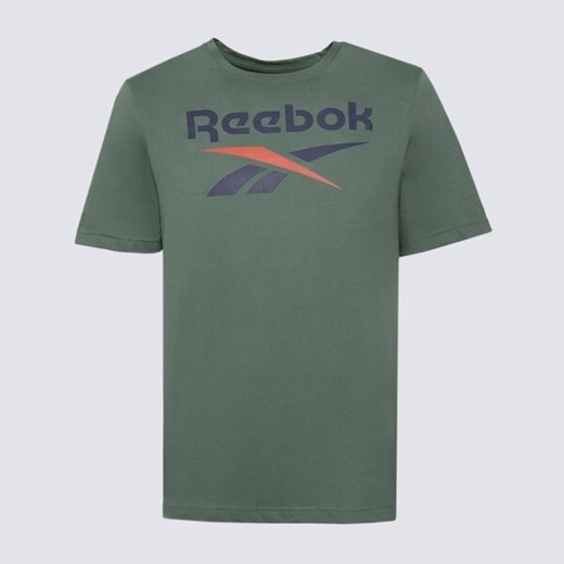 T-shirt męski zielony Reebok na wiosnę w stylu młodzieżowym z krótkimi rękawami