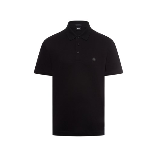 BOSS Męska koszulka polo - C-Parris 01 Mężczyźni Bawełna czarny jednolity ze sklepu vangraaf w kategorii T-shirty męskie - zdjęcie 174555738
