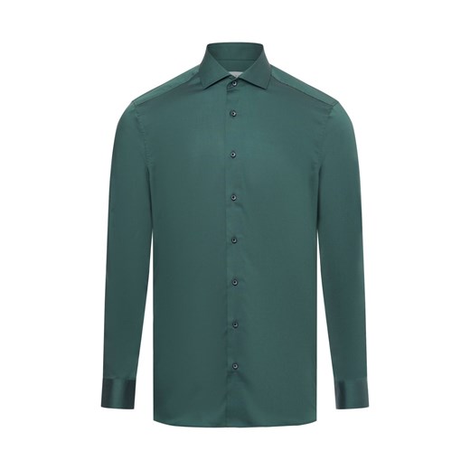 Eterna Slim Fit Koszula męska - krój slim fit Mężczyźni Slim Fit Bawełna jodłowy jednolity ze sklepu vangraaf w kategorii Koszule męskie - zdjęcie 174555989