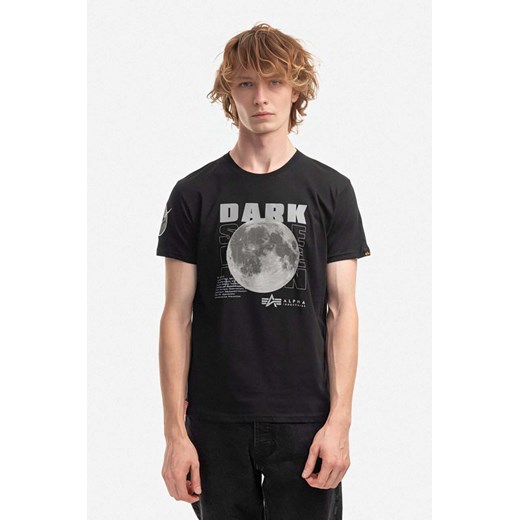 Alpha Industries t-shirt bawełniany kolor czarny z nadrukiem 108510.285-CZARNY ze sklepu ANSWEAR.com w kategorii T-shirty męskie - zdjęcie 174556458