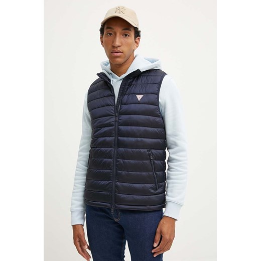 Guess Jeans bezrękawnik męski kolor granatowy przejściowy M4YN11 WG922 ze sklepu ANSWEAR.com w kategorii Kamizelki męskie - zdjęcie 174556728