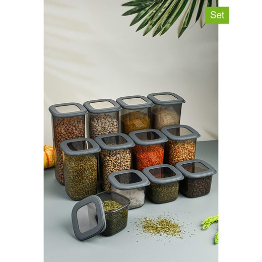 Violeta Home Pojemniki (12 szt.) w kolorze antracytowym ze sklepu Limango Polska w kategorii Pojemniki kuchenne - zdjęcie 174557659