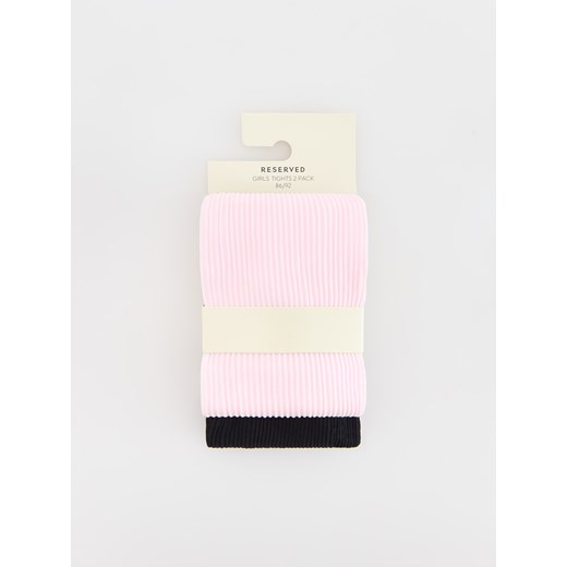 Reserved - Rajstopy z mikrofibry 2 pack - pastelowy róż ze sklepu Reserved w kategorii Rajstopy dziecięce - zdjęcie 174558959