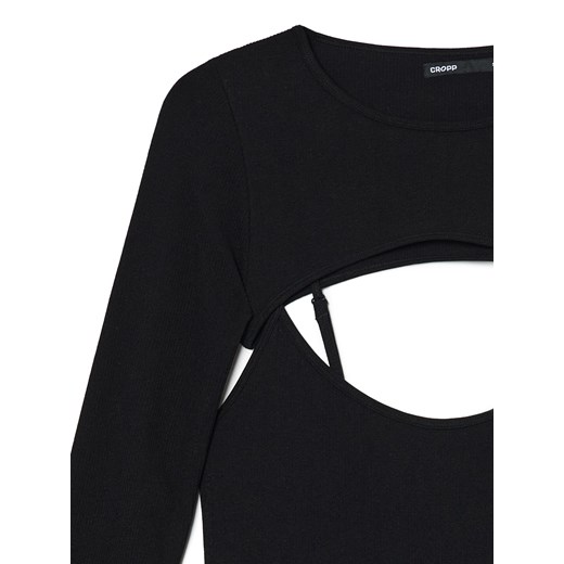 Cropp - Sukienka maxi z dodatkowymi rękawami - czarny Cropp S Cropp