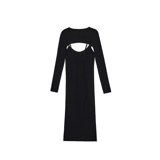 Cropp - Sukienka maxi z dodatkowymi rękawami - czarny Cropp XL Cropp