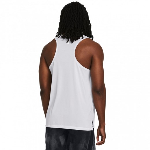 Męski top do biegania Under Armour UA Launch Singlet - biały ze sklepu Sportstylestory.com w kategorii T-shirty męskie - zdjęcie 174562495