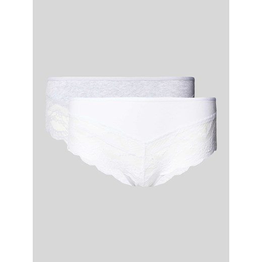 Majtki hipster z obszyciem koronką w zestawie 2 szt. ze sklepu Peek&Cloppenburg  w kategorii Majtki damskie - zdjęcie 174562948