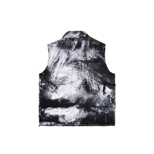 Cropp - Pikowana kamizelka z nadrukiem - czarny Cropp S Cropp