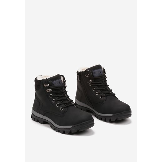 Buty zimowe dziecięce Born2be sznurowane jeansowe trapery 