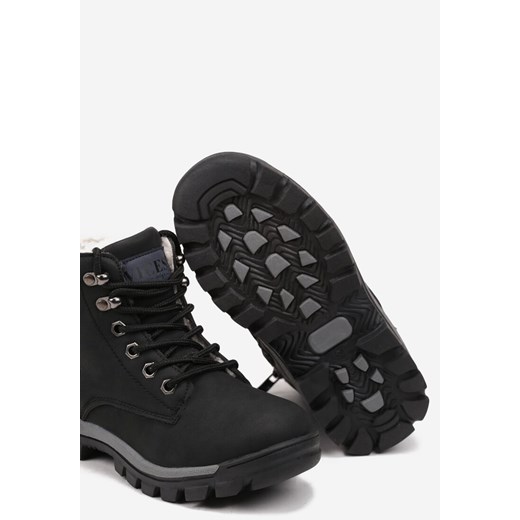 Buty zimowe dziecięce Born2be jeansowe sznurowane trapery 