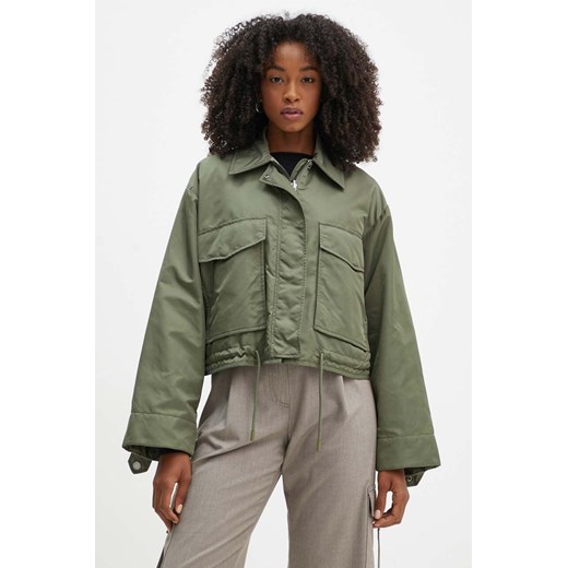 Weekend Max Mara kurtka dwustronna damska kolor zielony przejściowa oversize 2425486031600 ze sklepu ANSWEAR.com w kategorii Kurtki damskie - zdjęcie 174567476